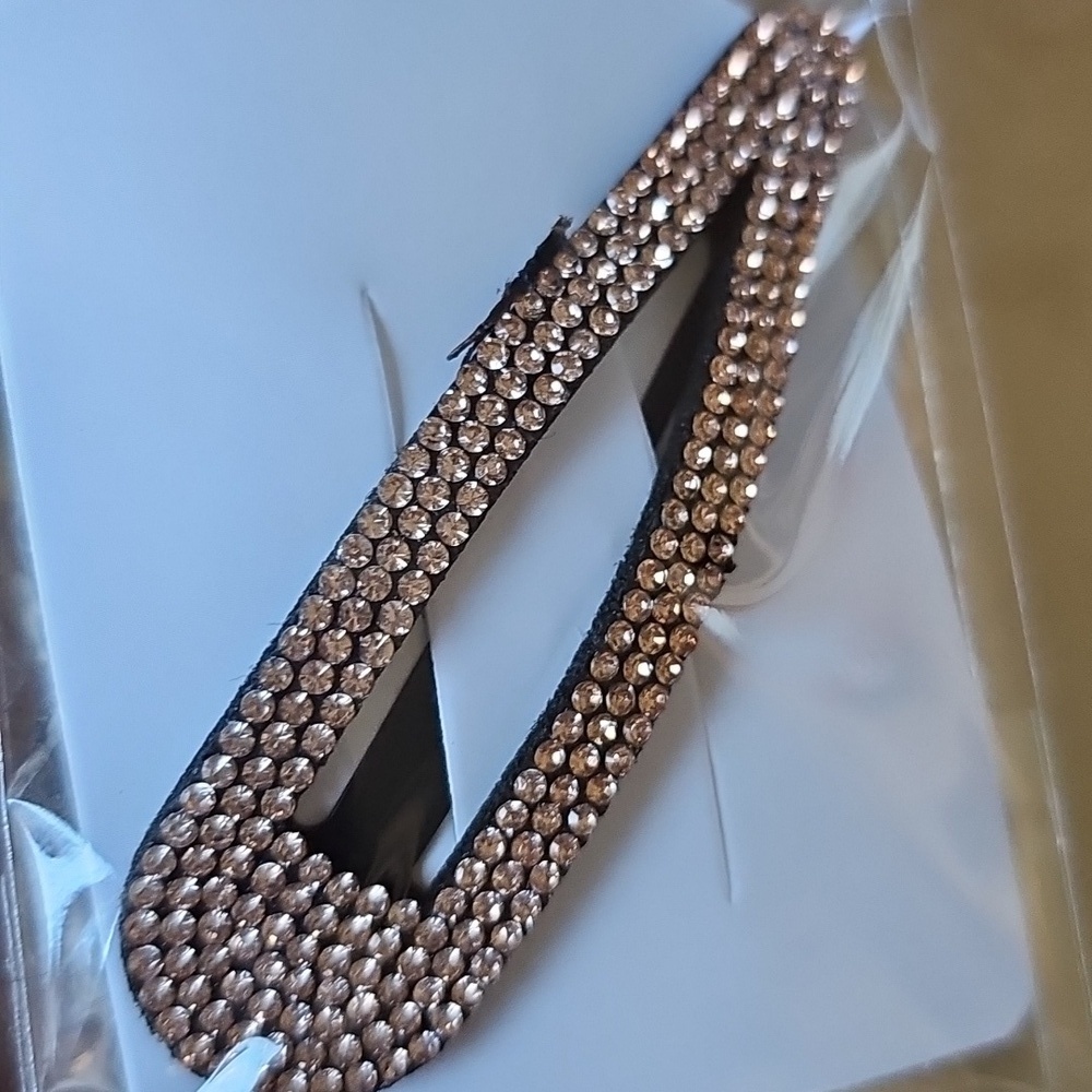New Elegant Apricot Color Crystal Hair Clip Barrette - Picture 3 of 3
